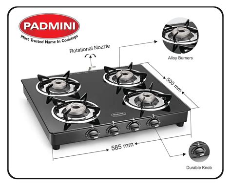 padmini 4 burner gas stove cs 4br cloud multicolor